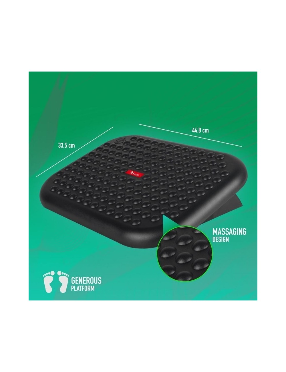 Reposapiés Ergonómico/ Inclinable/ Ajustable NGS Footnest/ 448 x 335mm