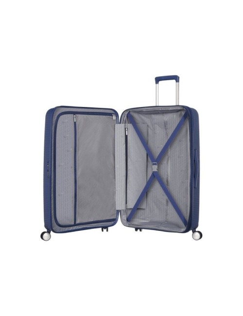 Maleta Grande American Tourister SoundBox Spinner 77cm/ 77x51.5x29.5cm/ 4 Ruedas/ Azul Marino