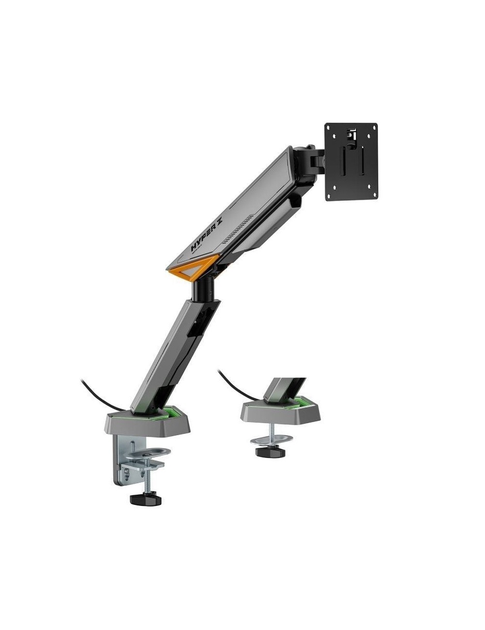 Soporte de Mesa Gaming para Monitor Aisens DT49TSRRGB-347/ Giratorio/ Inclinable/ hasta 16kg/ con Iluminación RGB