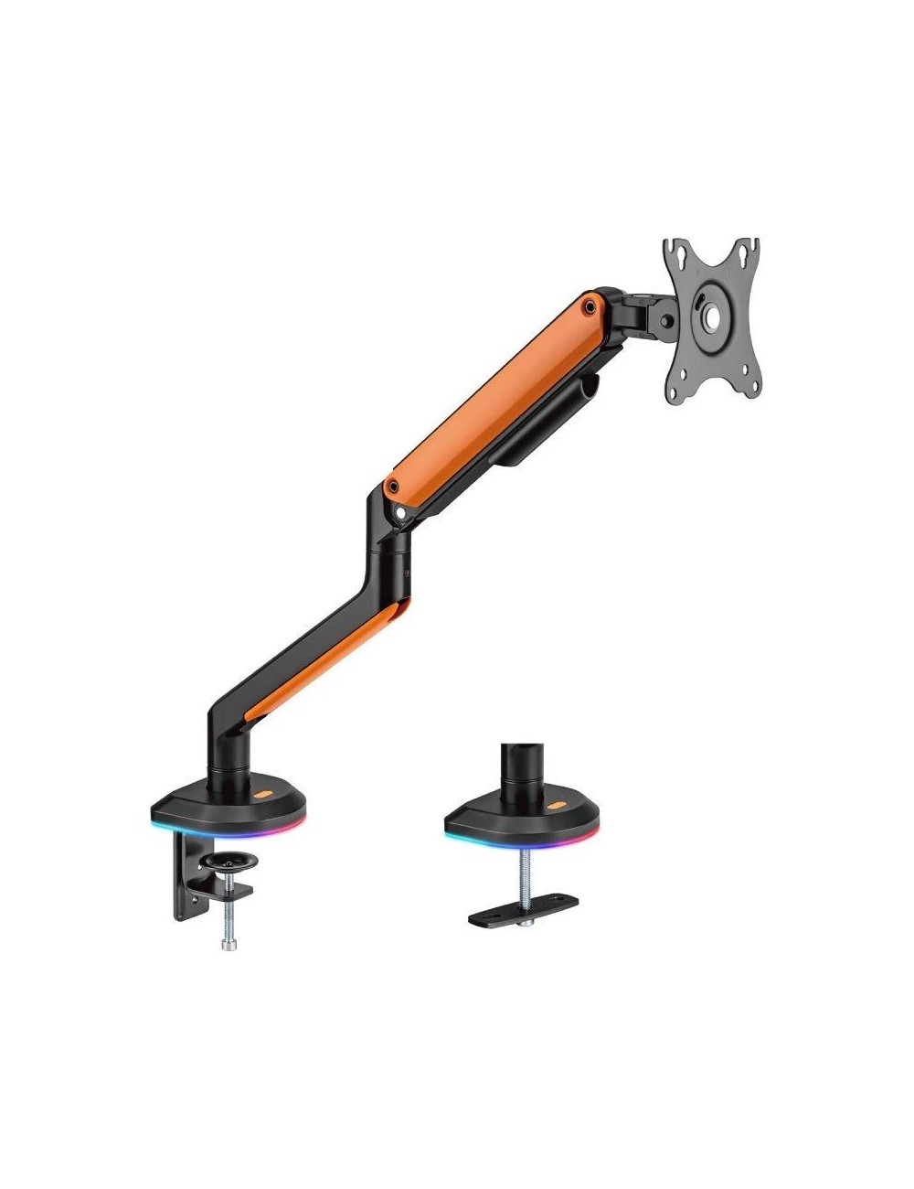 Soporte de Mesa Gaming con Contrapeso para Monitor y TV Aisens DT32TSR-249/ Giratorio/ Inclinable/ hasta 9kg/ con Iluminación RG