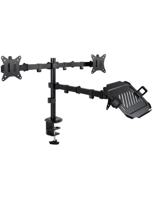 Soporte de Mesa para 2 Monitores y 1 Portátil TooQ DB1202TN-B/ Giratorio/ Inclinable/ hasta 9kg