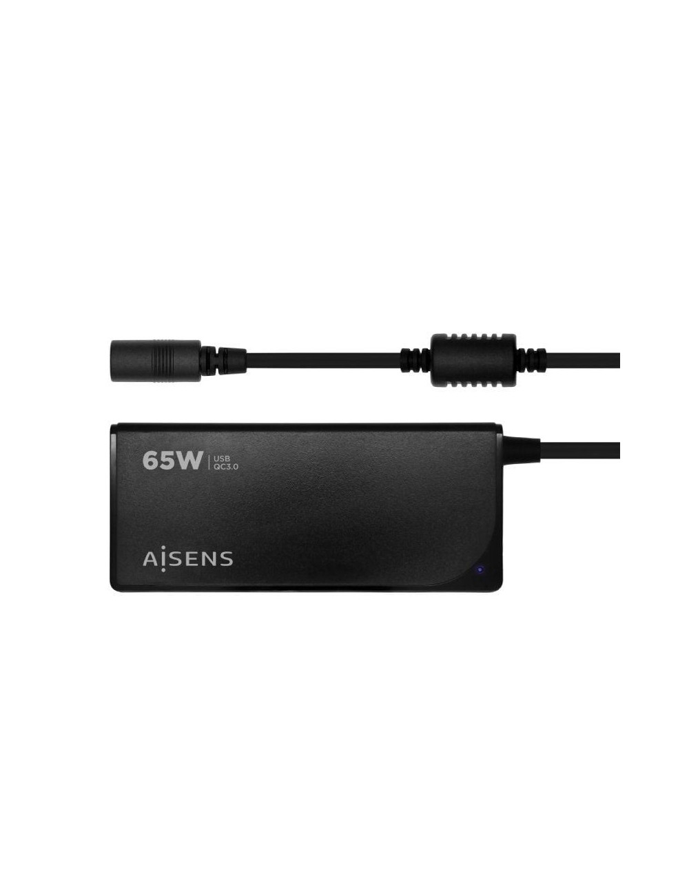 Cargador de Portátil Aisens ASLC-65WAUTO-BK/ 65W/ 1xUSB QC3.0/ Automático/ 9 Conectores/ Voltaje 18.5-20V