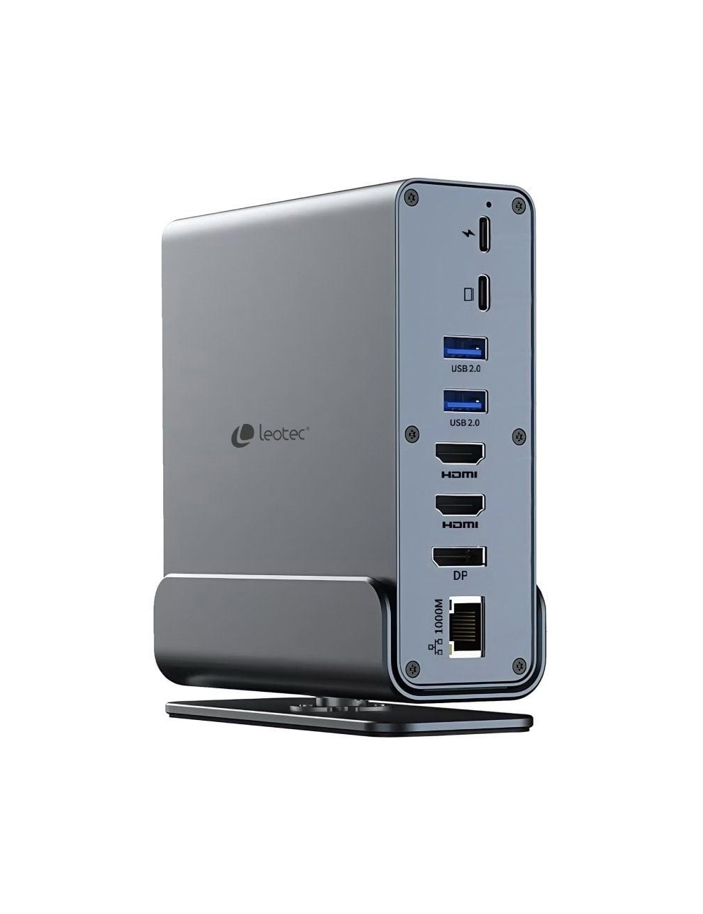 Docking USB Tipo-C Leotec LEDS06/ 5xUSB/ 2xUSB Tipo-C/ 1xUSB Tipo-C PD/ 1xDisplayPort/ 2xHDMI 4K/ 1xRJ45/ 1xJack 3.5/ 1xLector d