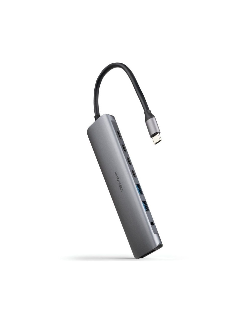 Docking Tipo-C Nanocable 10.16.4608/ 2xUSB/ 3xUSB Tipo-C/ 1xHDMI 4K/ 1xJack 3.5/ 1xUSB Tipo-C PD/ Gris