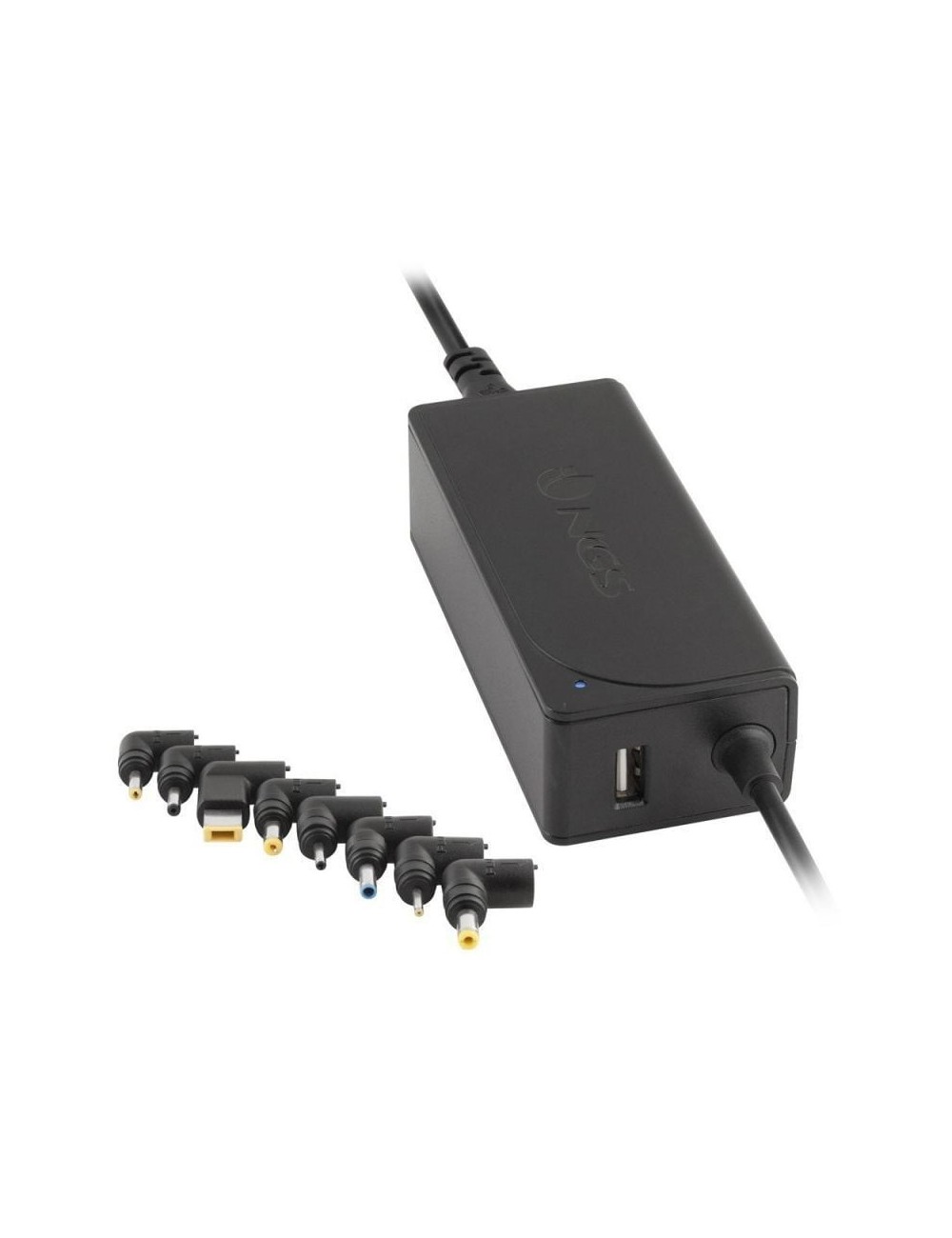 Cargador de Portátil NGS W-45W/ 1xUSB/ 45W/ Automático/ 8 Conectores/ Voltaje 19-20V