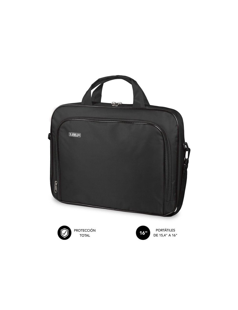 Maletín Subblim Oxford para Portátiles hasta 16'/ Negro