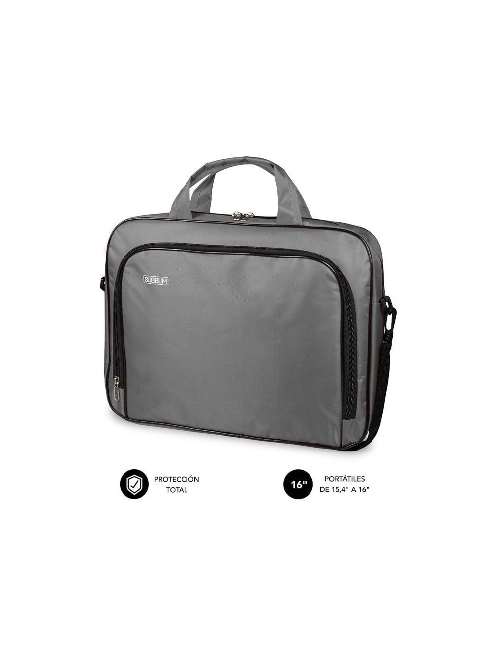 Maletín Subblim Oxford para Portátiles hasta 16'/ Gris