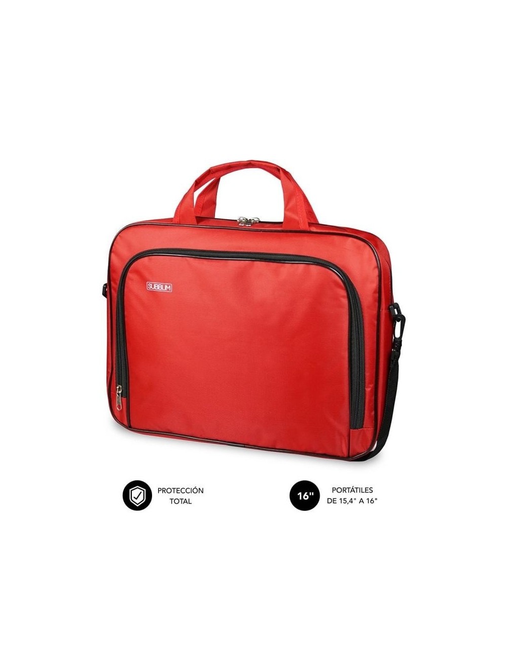 Maletín Subblim Oxford para Portátiles hasta 16'/ Rojo