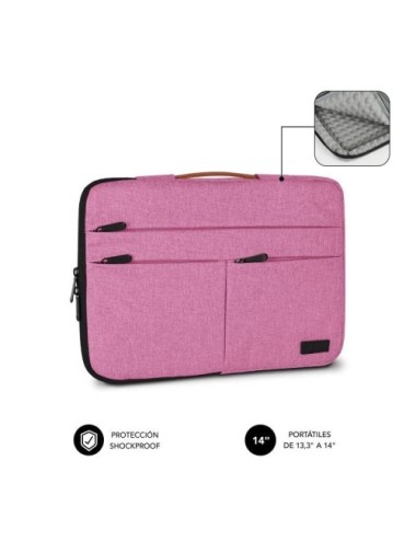 Funda Subblim Air Padding 360 Sleeve para Portátiles hasta 14'/ Rosa