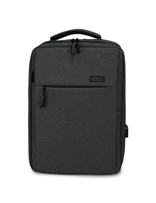 Mochila Subblim Traveller Airpadding Backpack para Portátiles hasta 15.6'/ Puerto USB/ Gris