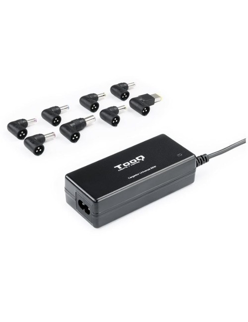 Cargador de Portátil TooQ TQLC-65BS02AT/ 65W/ 1xUSB/ Automático/ 8 Conectores/ Voltaje 18.5-20V/ 1 USB