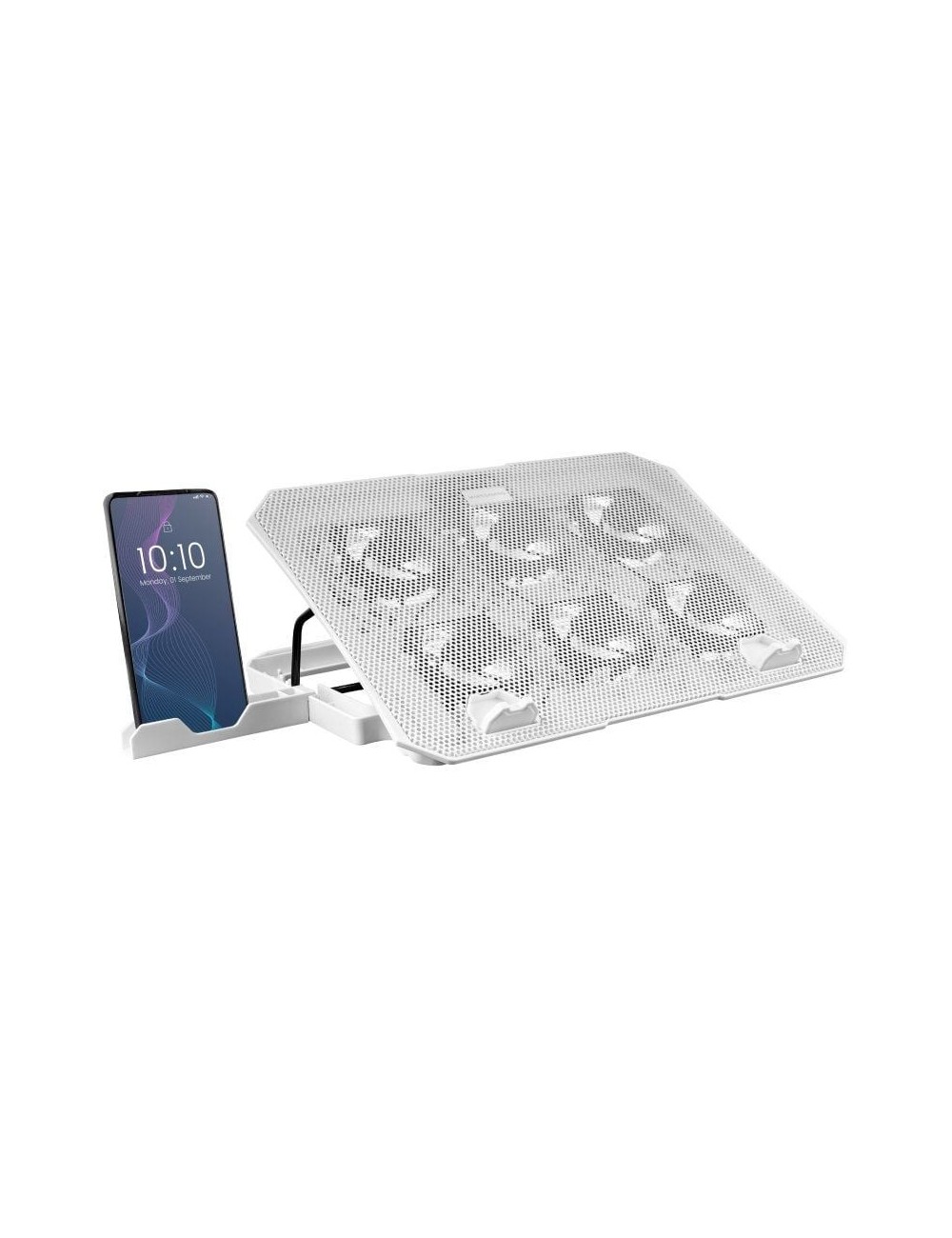 Soporte Refrigerante Mars Gaming MNBC23 para Portátiles hasta 16'/ Iluminación LED