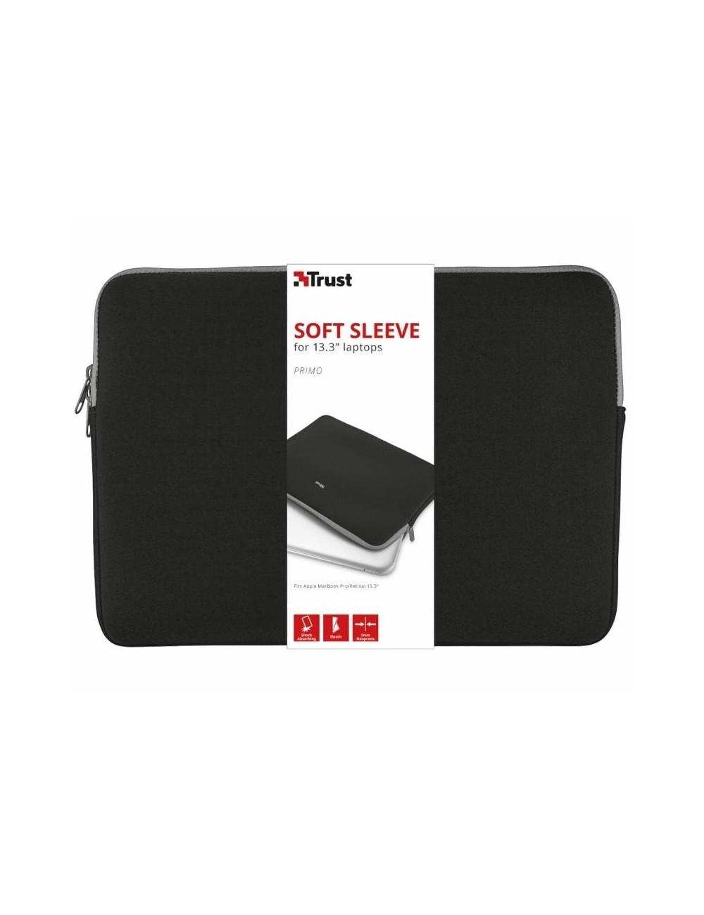 Funda Trust Primo Soft Sleeve para Portátiles hasta 13.3'/ Negra