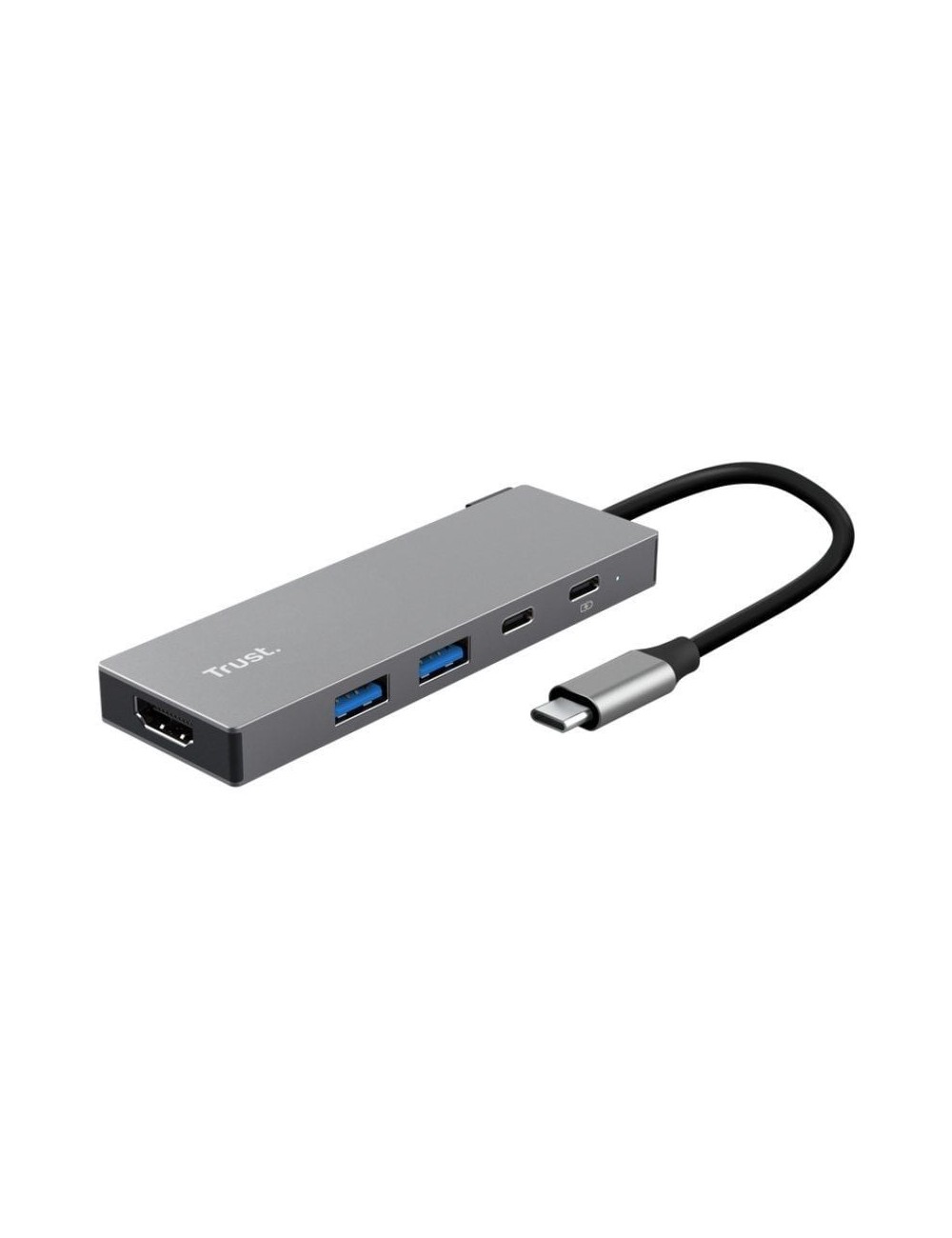 Docking USB Tipo-C Trust Dalyx/ 2xUSB/ 1xHDMI 4K/ 2xUSB Tipo-C/ Gris