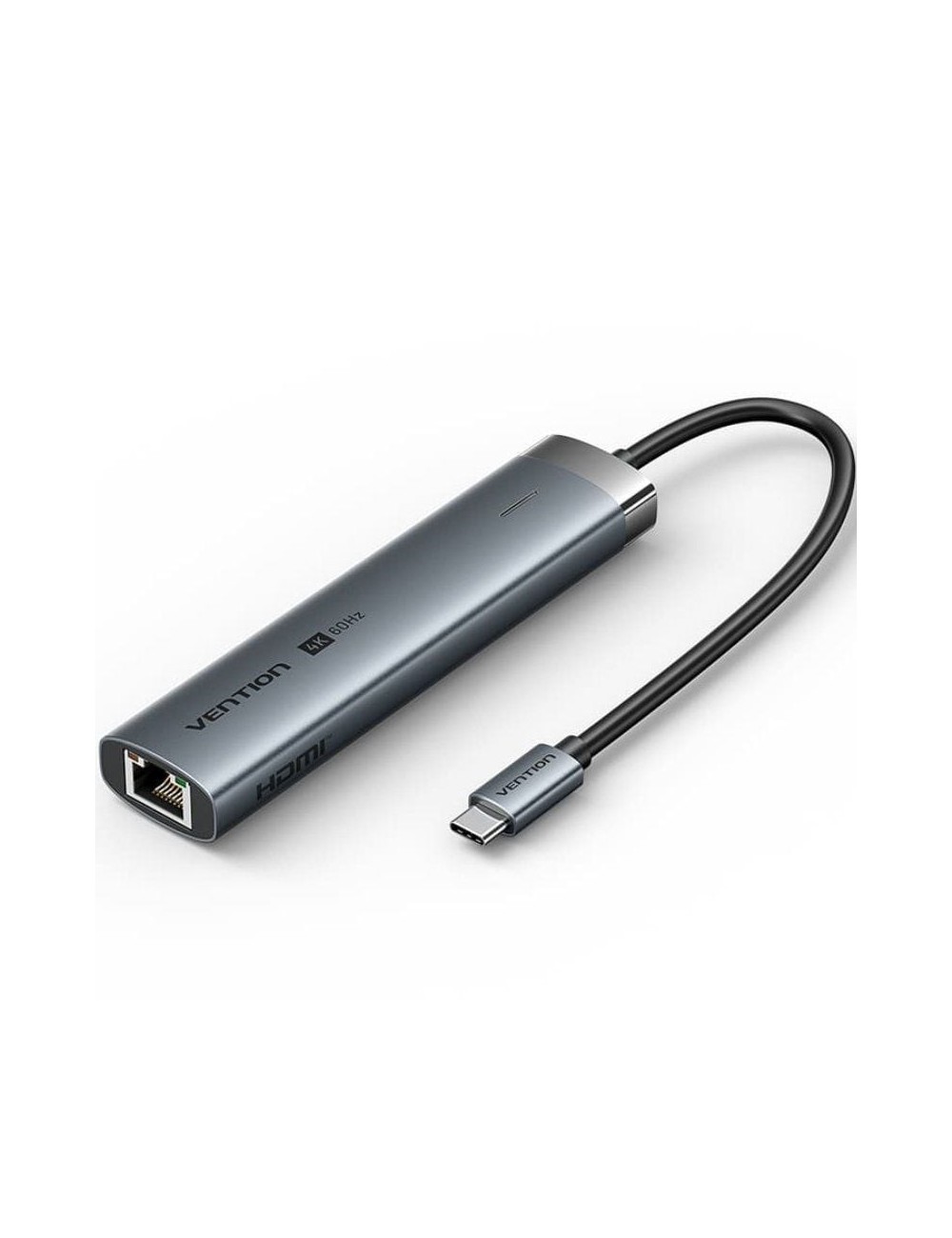 Docking USB Tipo-C Vention TGNHB/ 1xUSB 3.2 Tipo-C/ 2xUSB/ 1xHDMI 4K/ 1xRJ45/ 1xUSB Tipo-C PD/ Gris