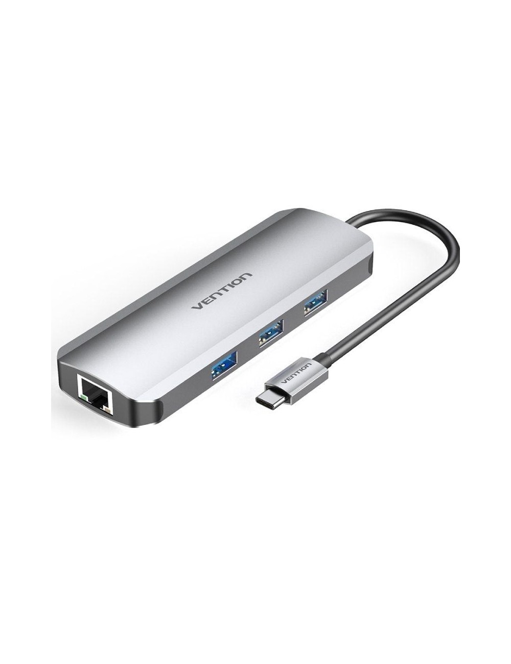 Docking USB Tipo-C Vention TOKHB/ 1xHDMI 4K/ 3xUSB/ 1xUSB Tipo-C PD/ 1xRJ45/ 1xLector Tarjetas SD y MicroSD/ Gris