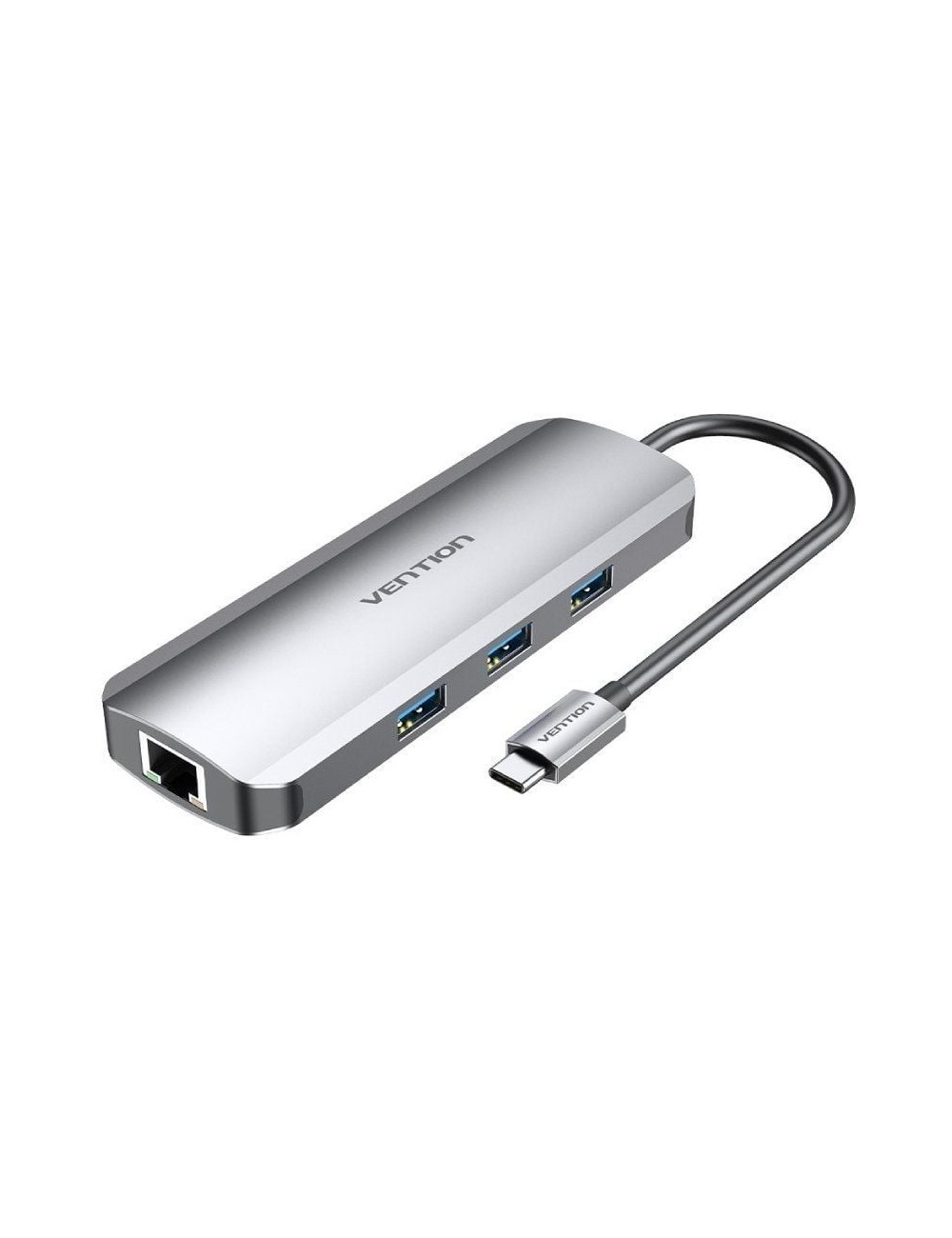 Docking USB Tipo-C Vention TOLHB/ 1xHDMI 4K/ 3xUSB/ 1xUSB Tipo-C PD/ 1xRJ45/ 1xLector Tarjetas SD/ 1x MicroSD/ Jack 3.5/ Gris