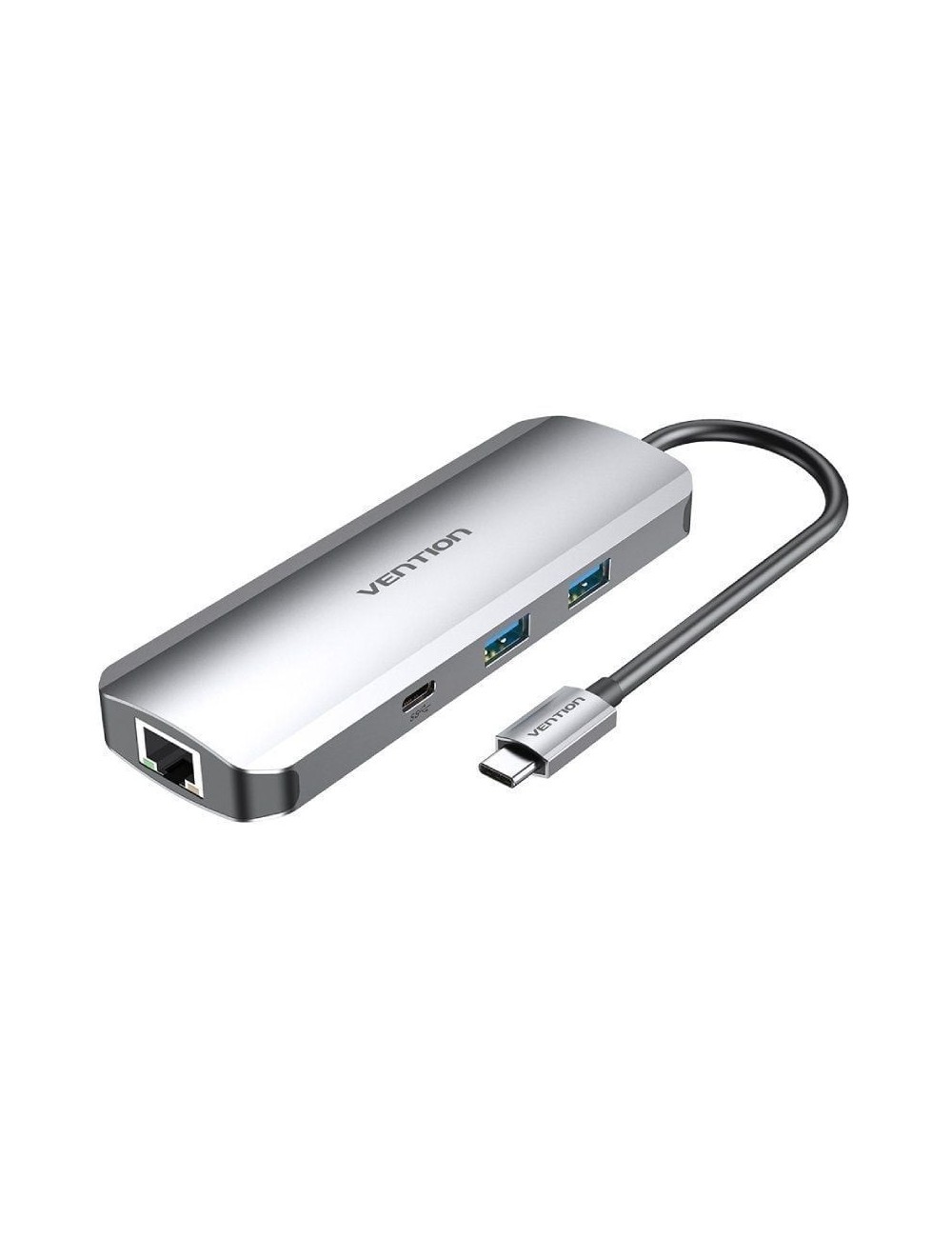 Docking USB Tipo-C Vention TOMHB/ 1xHDMI 4K/ 2xUSB/ 1xUSB Tipo-C/ 1xUSB Tipo-C PD/ 1xRJ45/ 1xLector Tarjetas SD y MicroSD/ Jack 