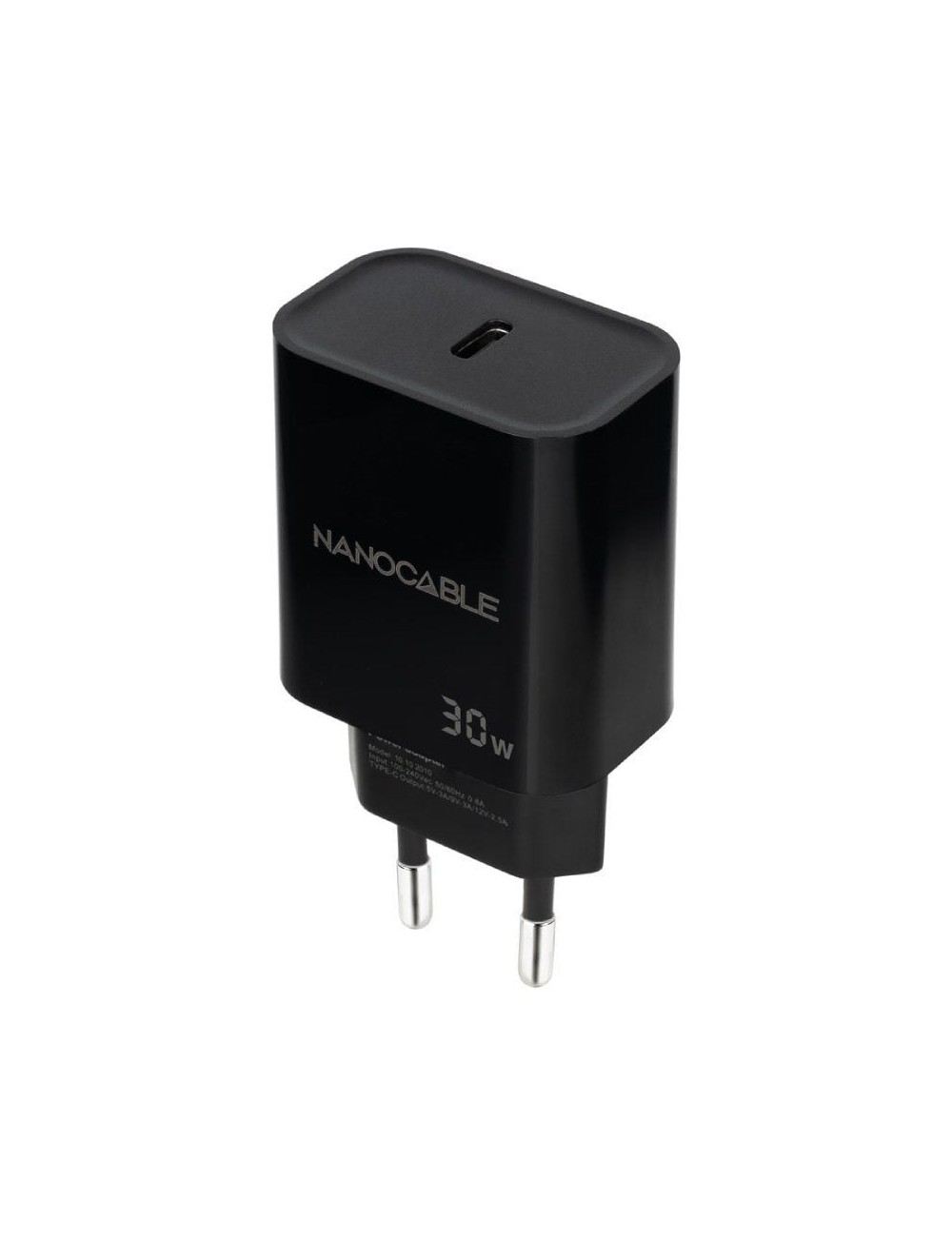 Cargador de Pared Nanocable 10.10.2010/ 1xUSB Tipo-C/ 30W/ Negro