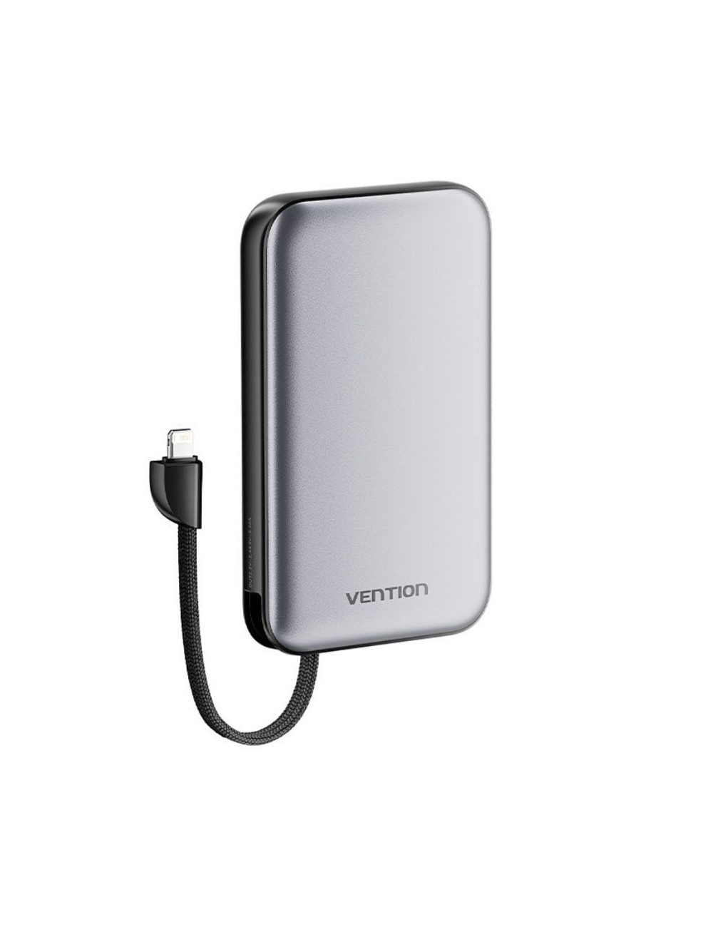 Powerbank 10000mAh Vention I12IA/ 20W/ Negra/ Incluye Cable USB Tipo-C y Lightning