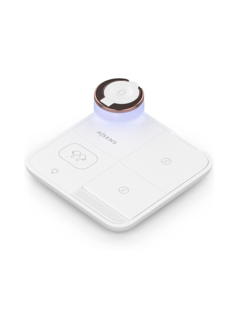 Base de carga Inalámbrica Aisens ASCH-15W4WC061-W/ 15W/ Blanco