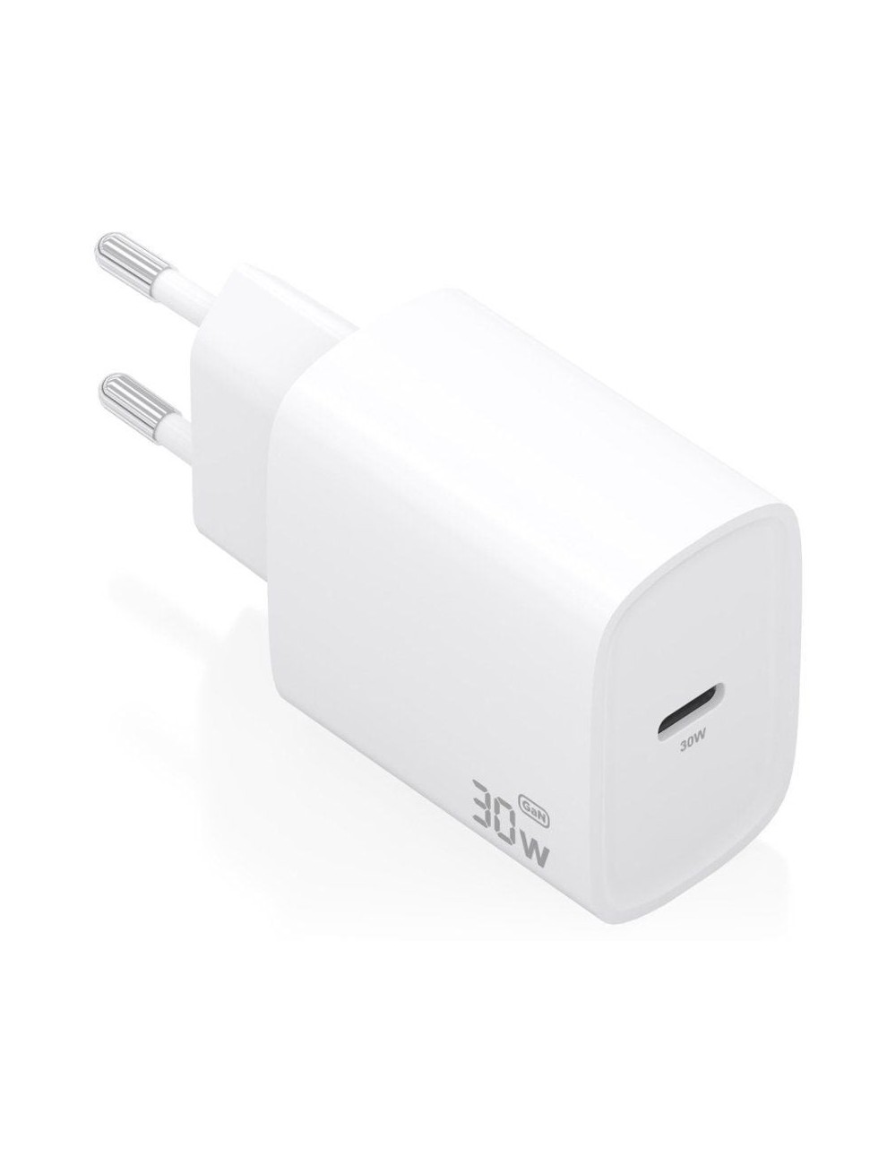 Cargador de Pared GaN Aisens A110-0950/ 1xUSB Tipo-C/ 30W/ Blanco