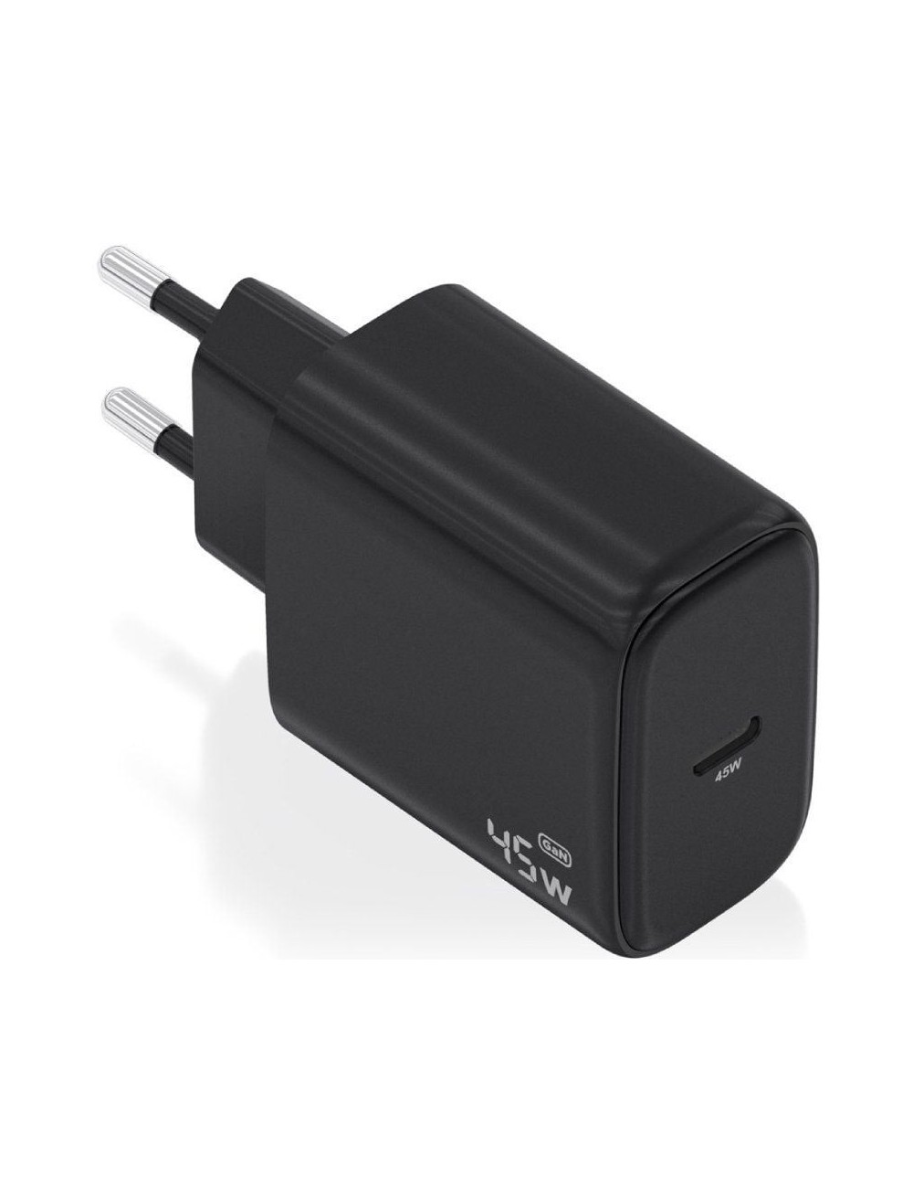 Cargador de Pared GaN Aisens A110-0970/ 1xUSB Tipo-C/ 45W/ Negro