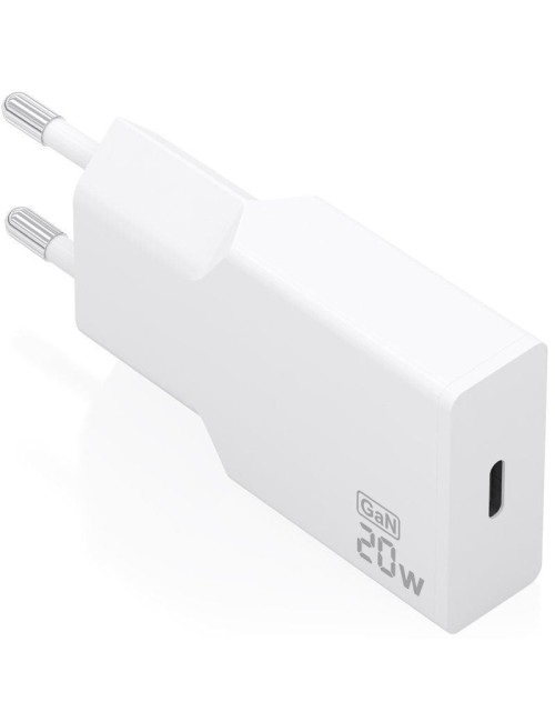 Cargador de Pared GaN Aisens A110-0997/ 1xUSB Tipo-C/ 20W/ Blanco