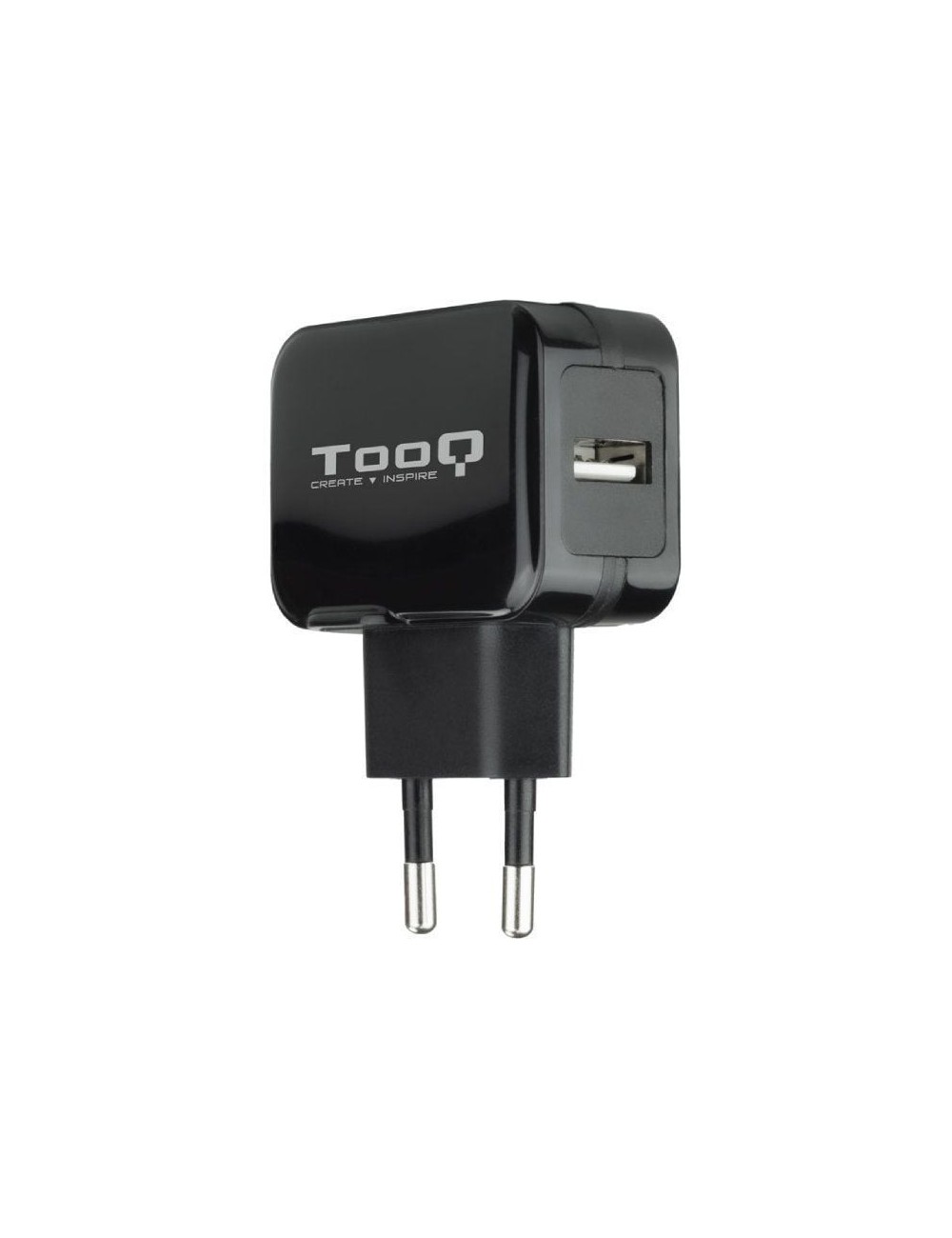 Cargador de Pared TooQ TQWC-1S01/ 1xUSB/ 12W/ Negro