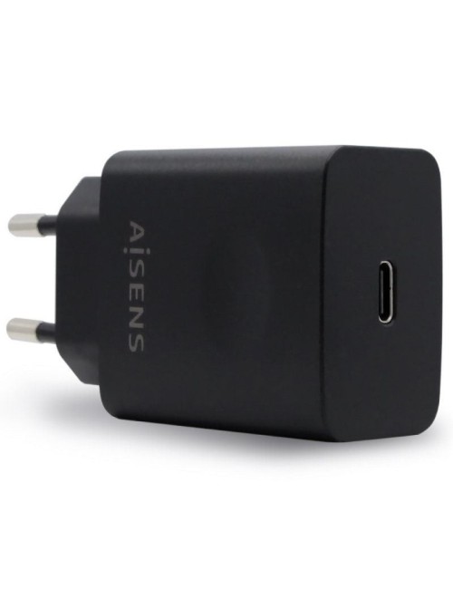 Cargador de Pared Aisens ASCH-1PD20-BK/ 1xUSB Tipo-C/ 20W