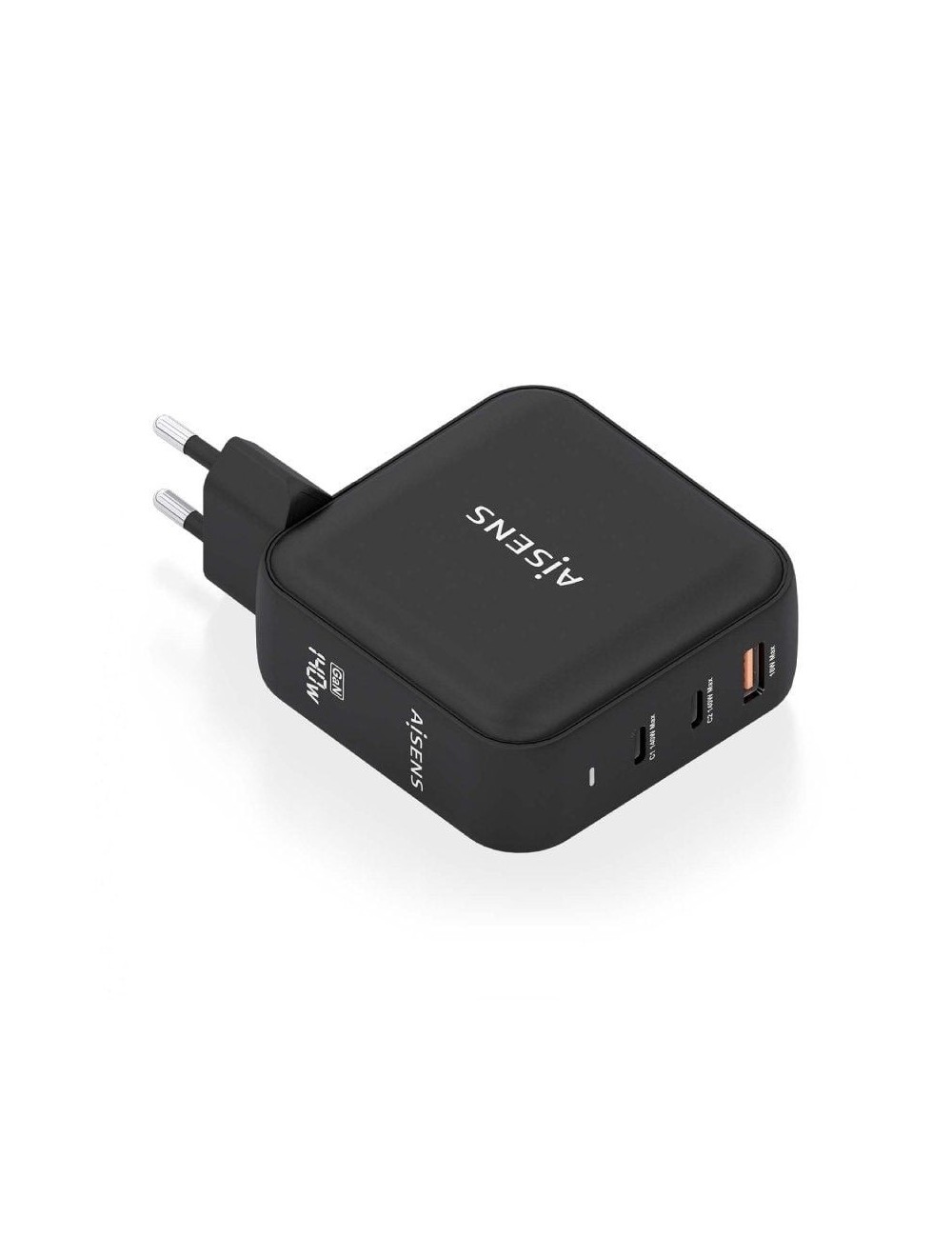 Cargador de Pared GaN Aisens ASCH-140W3P031-BK/ 2xUSB Tipo-C/ 1xUSB/ 140W