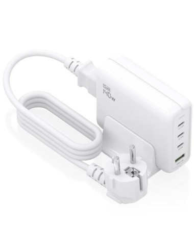 Cargador Sobremesa GaN Aisens ASCH-140W4P055-W/ 3xUSB Tipo-C/ 1xUSB/ 140W
