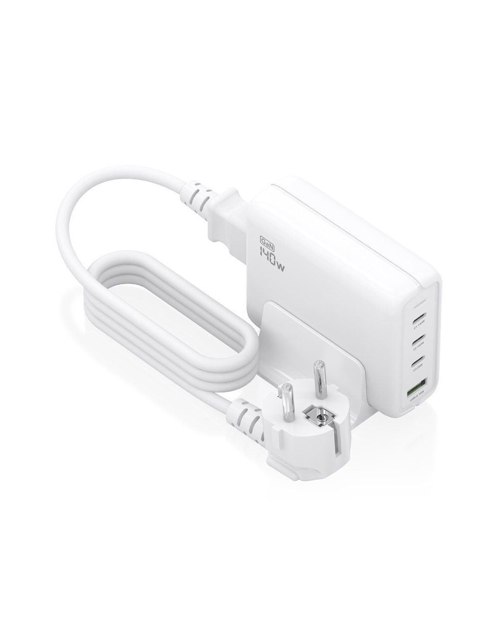 Cargador Sobremesa GaN Aisens ASCH-140W4P055-W/ 3xUSB Tipo-C/ 1xUSB/ 140W