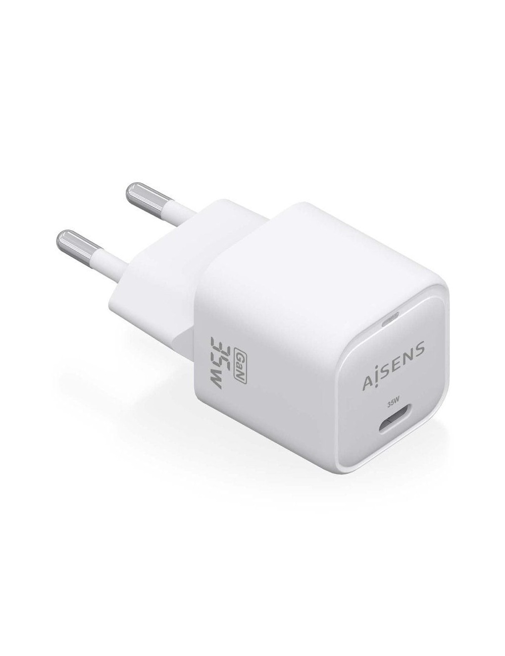 Cargador de Pared GaN Aisens ASCH-35W1P022-W/ 1xUSB Tipo-C/ 35W