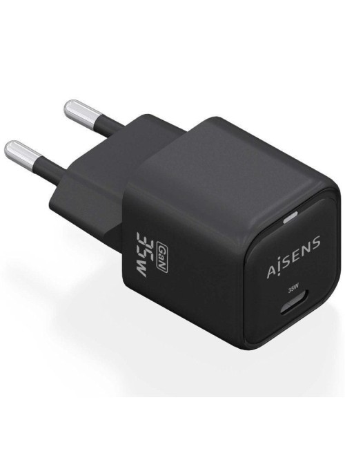 Cargador de Pared GaN Aisens ASCH-35W1P023-BK/ 1xUSB Tipo-C/ 35W