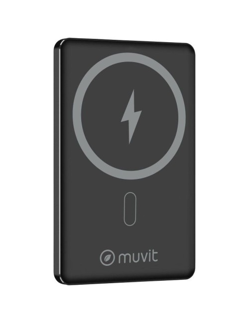 Powerbank 5000mAh Muvit For Change MCCHP0009/ 20W/ Wireless/ Negra/ Incluye Cable USB Tipo-C