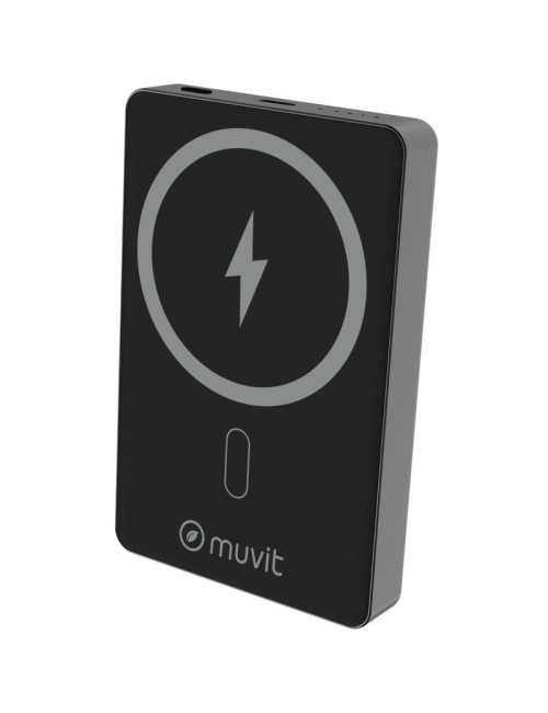 Powerbank 10000mAh Muvit For Change MCCHP0010/ 20W/ Wireless/ Negra/ Incluye Cable USB Tipo-C