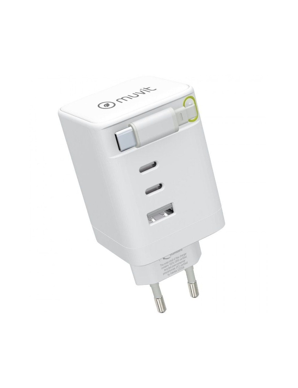 Cargador de Pared Muvit For Change MCACC0050/ 1xUSB/ 2xUSB Tipo-C/ 100W