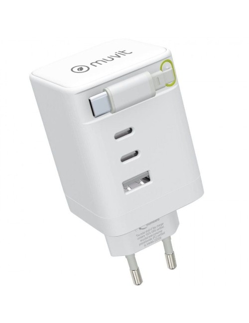 Cargador de Pared Muvit For Change MCACC0050/ 1xUSB/ 2xUSB Tipo-C/ 100W