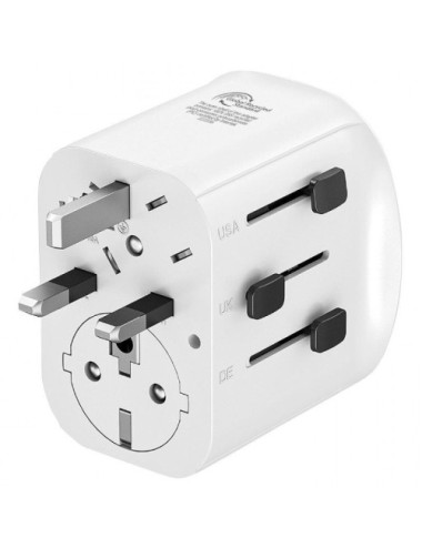 Cargador de Pared Universal Muvit For Change MCADP0006/ Toma de Corriente Universal/ 1xUSB Tipo-C/ 2xUSB/ 15W