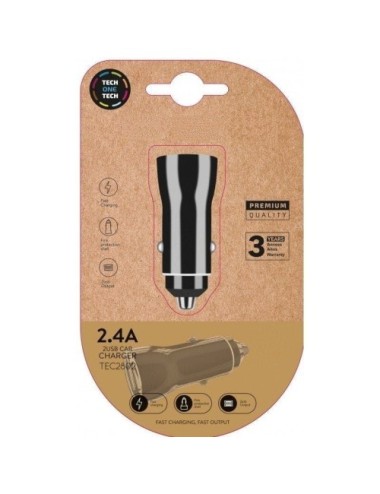 Cargador de Coche Tech One Tech TEC2802/ 2xUSB/ 12W