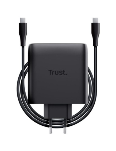 Cargador de Pared GaN Trust Maxo 100W/ 2xUSB Tipo-C/Incluye Cable USB Tipo-C/ 100W