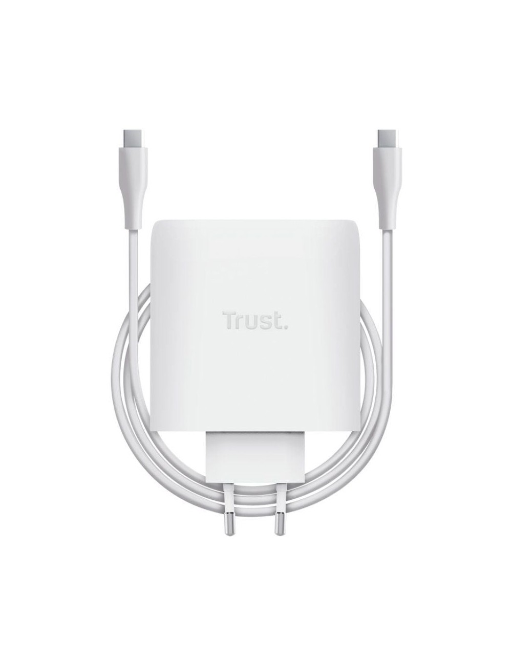 Cargador de Pared GaN Trust Maxo 100W/ 2xUSB Tipo-C/ Incluye Cable USB Tipo-C/ 100W