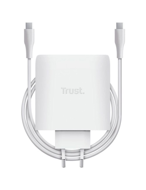 Cargador de Pared GaN Trust Maxo 100W/ 2xUSB Tipo-C/ Incluye Cable USB Tipo-C/ 100W