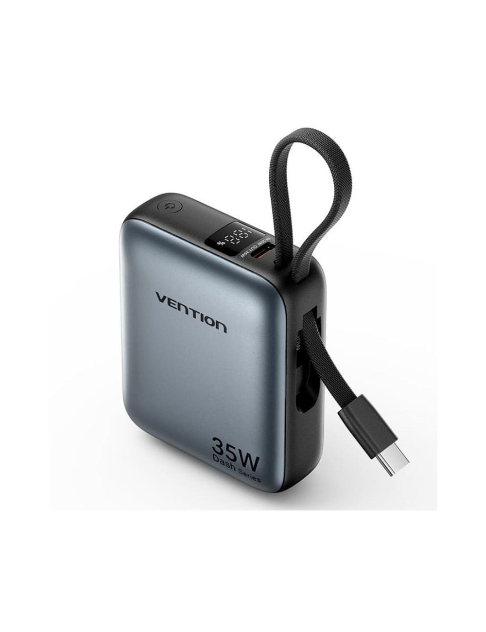 Powerbank 10000mAh Vention FHEH0/ 35W/ Gris/ Incluye Cable USB Tipo-C