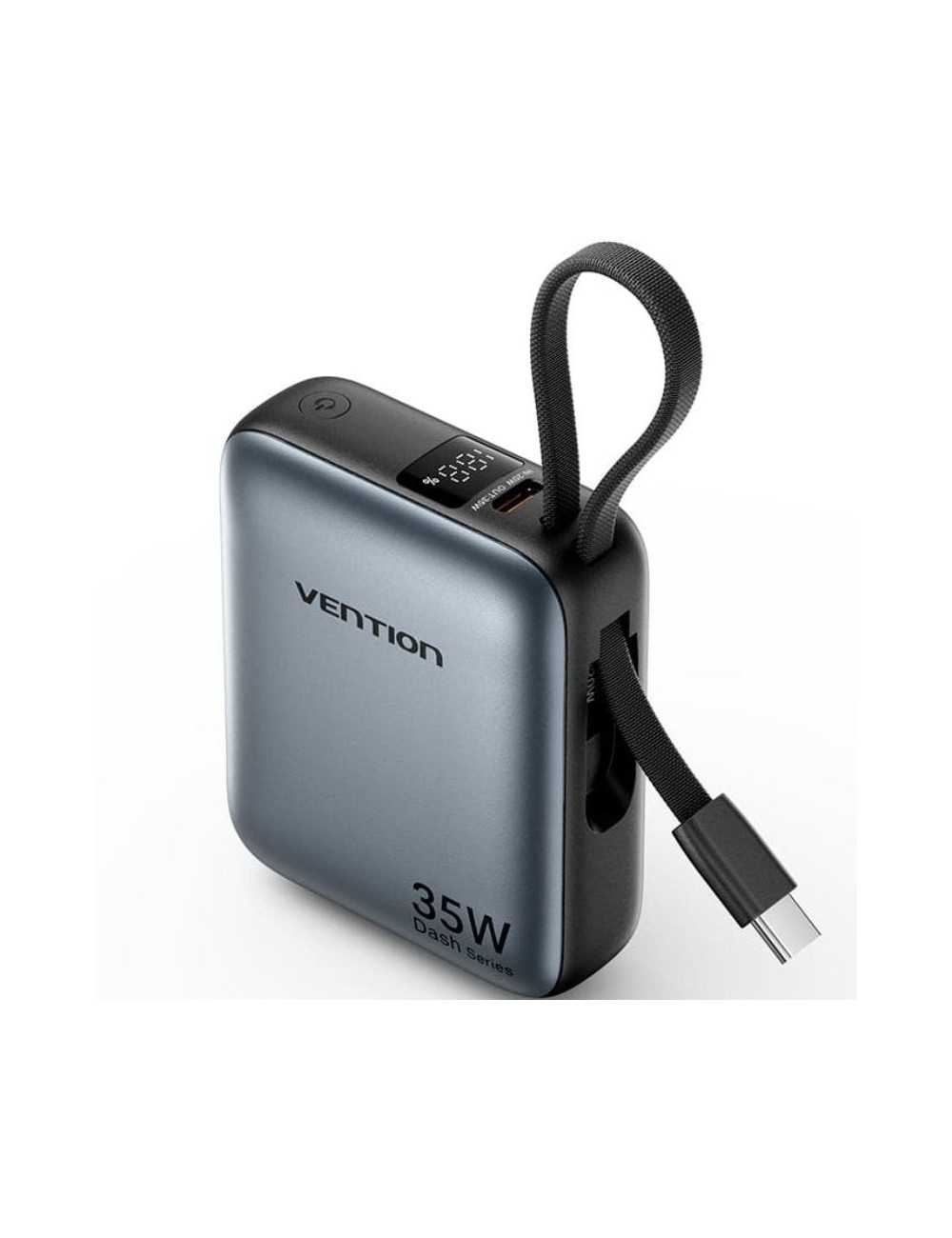 Powerbank 10000mAh Vention FHFH0/ 35W/ Gris/ Incluye Cable USB Tipo-C