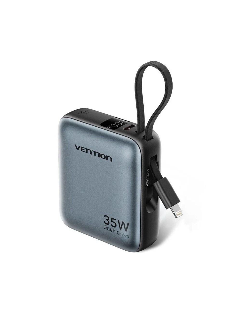 Powerbank 10000mAh Vention FHFN0/ 35W/ Gris/ Incluye Cable USB TIpo-C y Lightning