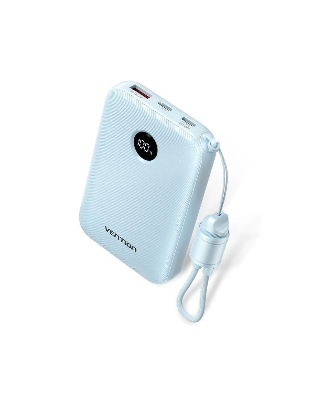 Powerbank 10000mAh Vention FKAL0-C/ 22.5W/ Azul/ Incluye Cable USB Tipo-C