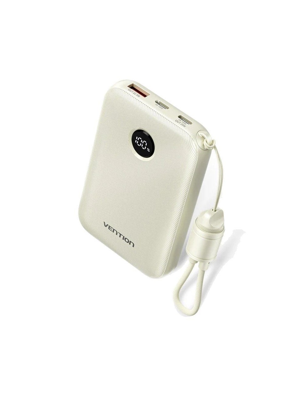 Powerbank 10000mAh Vention FKAN0-C/ 22.5W/ Gris/ Incluye Cable USB Tipo-C