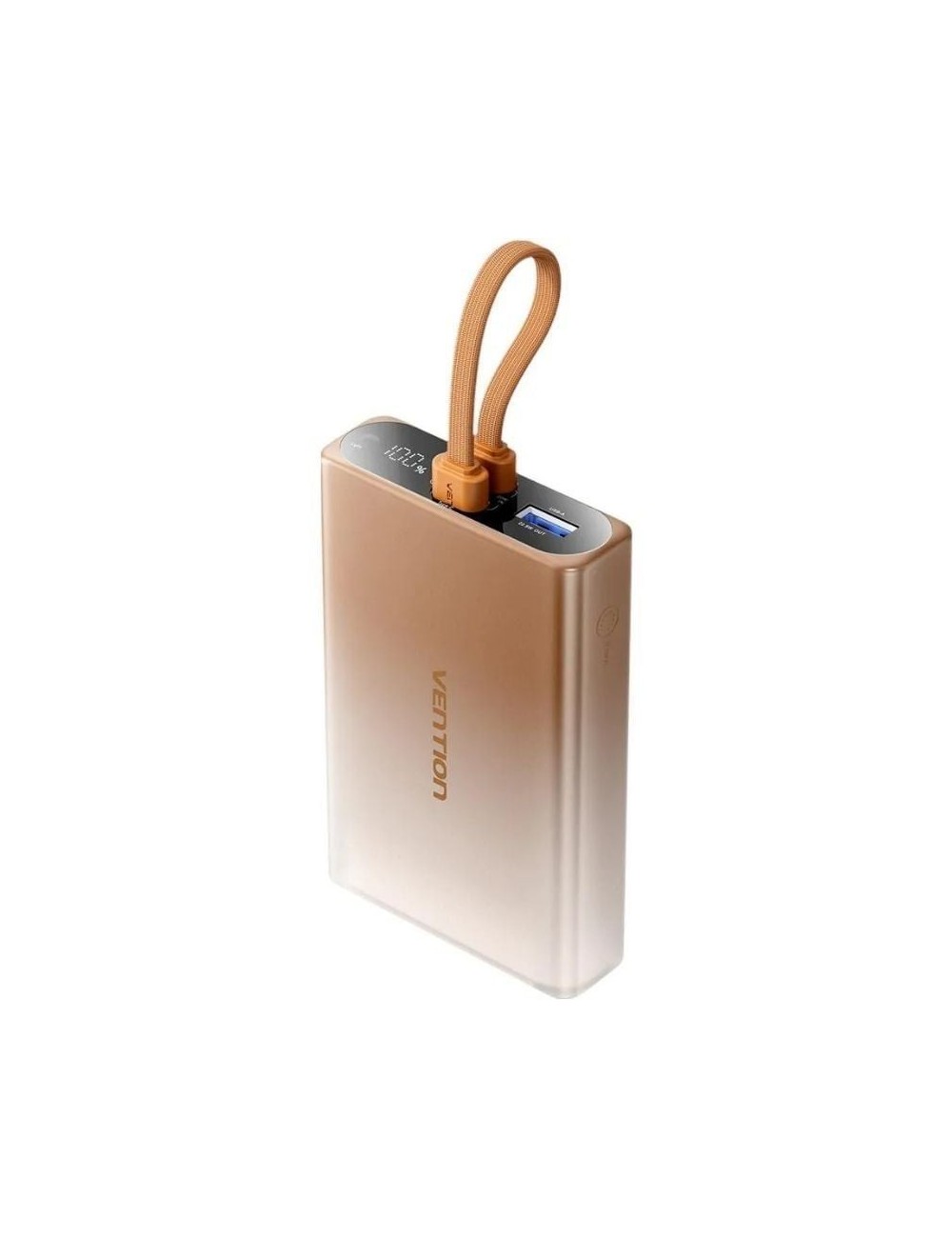 Powerbank 10000mAh Vention FHZJ0/ 22.5W/ Oro/ Incluye Cable USB Tipo-C y Lightning